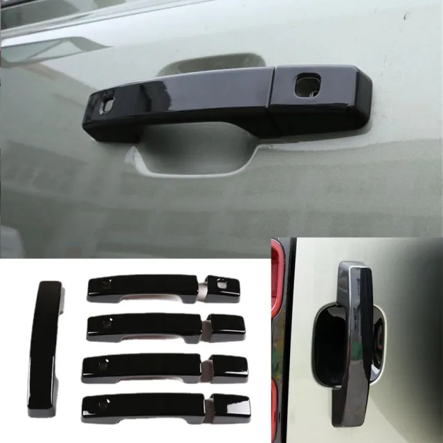 Gloss Black ABS Side Door Handle Panel Cover For Land Rover Defender 110 2020-22
