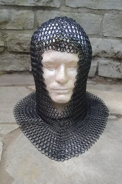 NEW Medieval Knights Butted Chain mail STEEL MAIL COIF Head Armor Helmet Liner