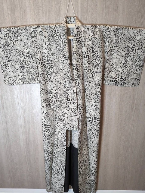 Kimono giapponese vintage Kyoto yukata Altezza 66,53 pollici Bianco o nero...