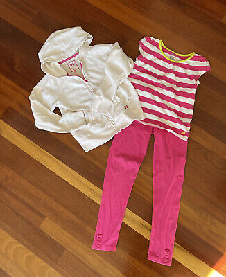 Gymboree Bright Ideas Pink Top Jacket Leggings 3pc Set sz 8 7-8
