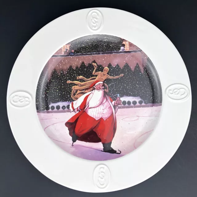 SAKS FIFTH AVENUE William Joyce SANTA CALLS Christmas Platter Plate ...