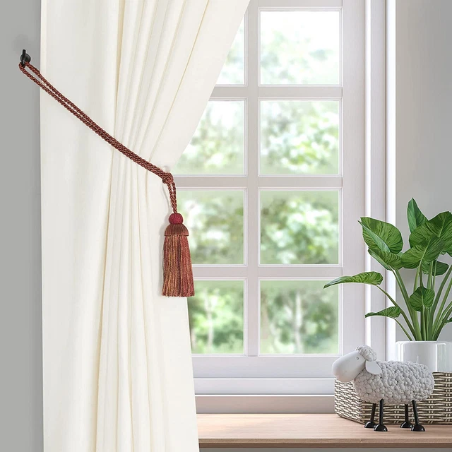 Beautiful Holdbacks Curtain Tiebacks Burgundy for home decoration pack of  2