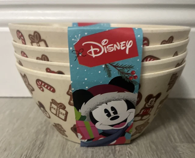 Disney Mickey And Minnie Mouse Gingerbread Christmas Cereal/Ice Cream Bowls