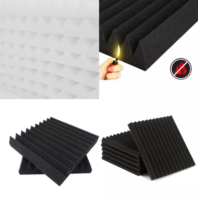 12x Acoustic Foam Tiles Panels Soundproofing Noise Round Absorbing Wall Foam Pad