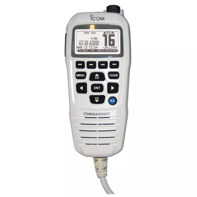 Icom COMMANDMICIV&#8482; w/White BlackLit LCD - Super White