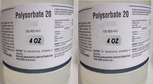 EMULSIONANTE SURFACTANTE DE POLISORBATO 20 TWEEN 20 8 oz en dos botellas
