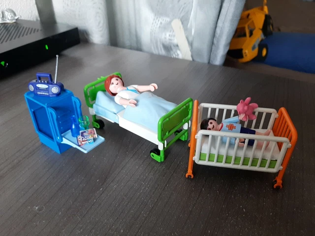 Lot Playmobil Vintage 3495 – Chambre D'hôpital Avec Infirmière, Boîte D'origine