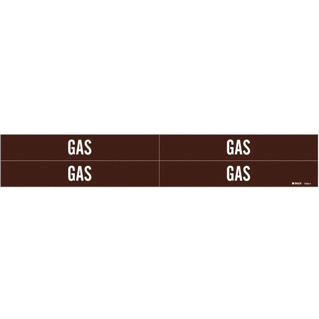 BRADY 7358-4 Pipe Marker,Gas,1 1/8 in H,7 in W