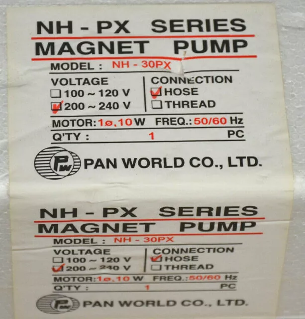 PAN WORLD Magnetkreiselpumpe NH 30PX NEU OVP 2