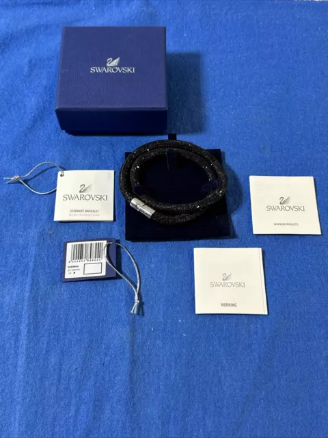 BNIB Beautiful Genuine SWAROVSKI Black 'Stardust' Crystal Mesh Bracelet