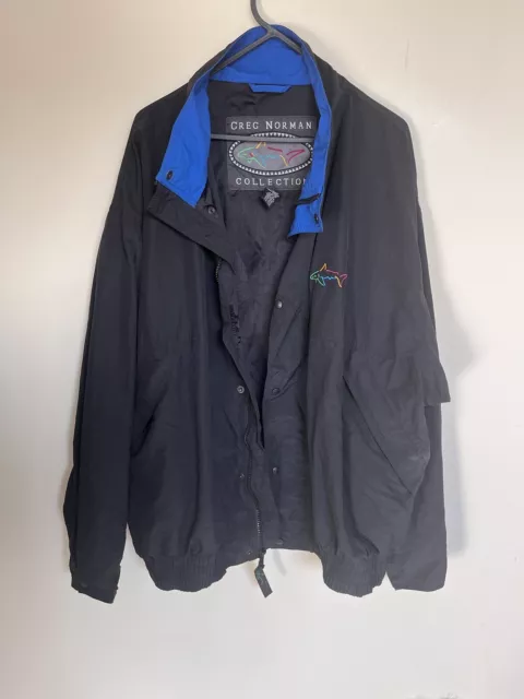 GREG NORMAN COLLECTION Golf Jacket Men s Large Shark Logo Coat 22.99 PicClick UK