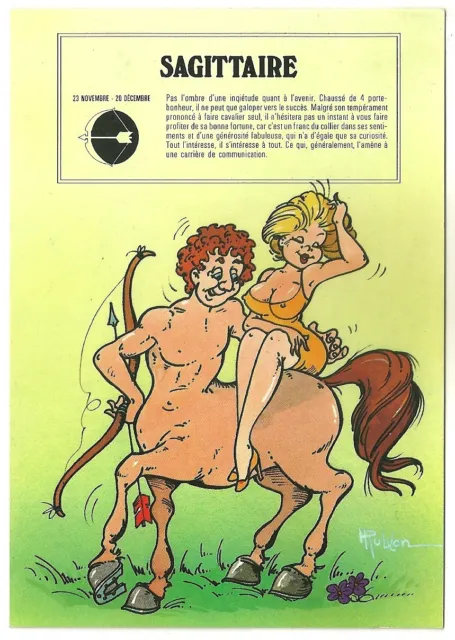 Carte postale Signe du ZODIAC SAGITAIRE, illustrée par Hubert Rublon