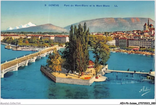 Aehp6-0484- Suisse - Geneve - Pont Du Mont-Blanc Et Le Mont-Blanc