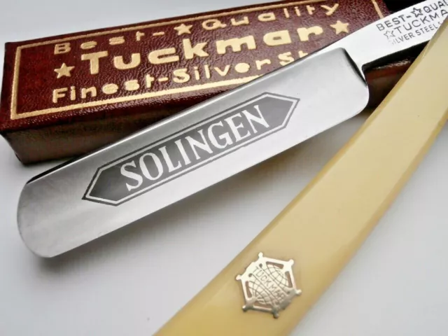 Solinger Spitzen Rasiermesser TUCKMAR 5/8" Straight Razor #196 Solingen ANSEHN !