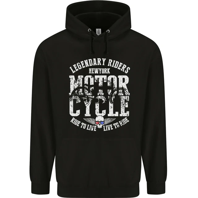 Felpa con cappuccio leggendaria motociclista motociclista motociclista uomo 80% cotone