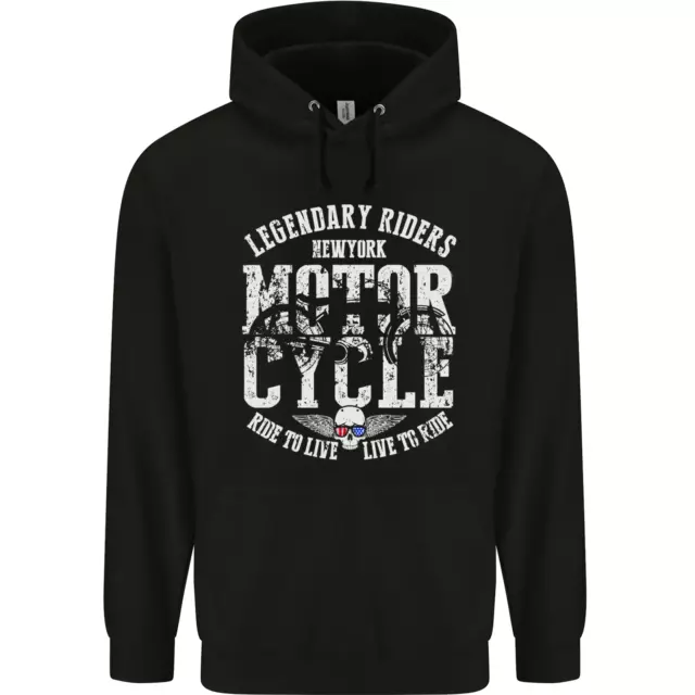 Legendary Motorcycle Riders Motorbike Biker Mens 80% Cotton Hoodie