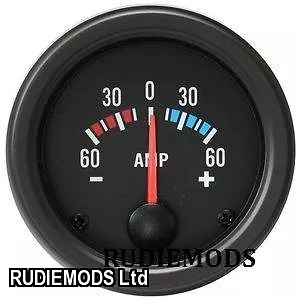 52mm Black Waterproof 60amp ammeter gauge ideal Kit Car or Marine