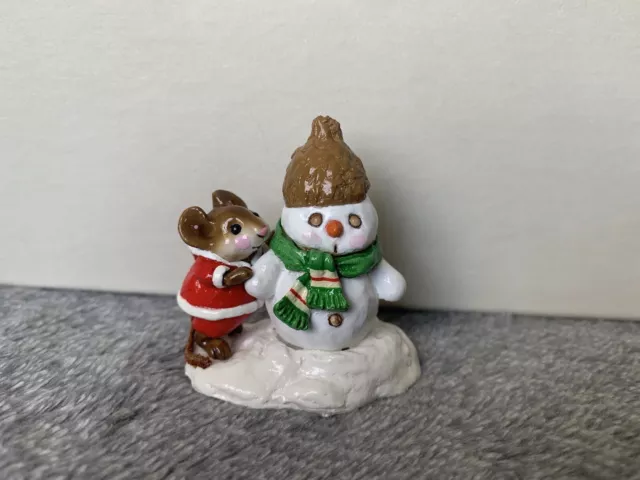 Wee Forest Folk Snow Buddies Wff M-188 Retired Red Jacket Green Scarf New