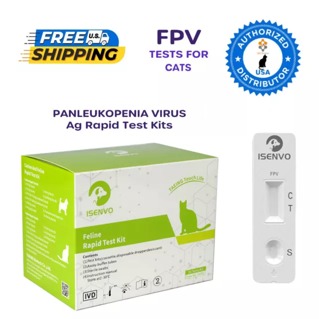 FPV - Feline Cat Parvo/Distemper Panleukopenia Virus Test Home Kits 10 Pack