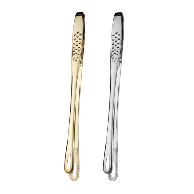 2 Pcs Tweezers Tongs Food Serving Tongs Stainless Steel Barbeque Clamp BBQ Tongs