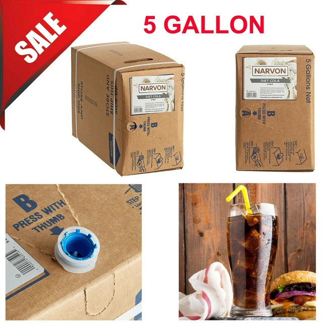 5 GALLON BAG in Box Diet Cola Beverage Bar Hotel Fast Food Soda Syrup