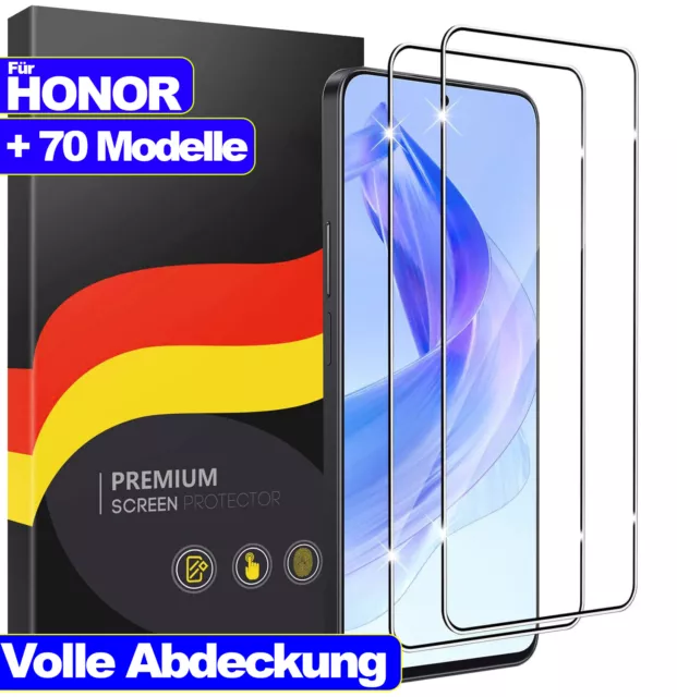 2x Für Honor 90 70 50 Hartglas Schutzglas Displayschutz Folie Panzer 9H EchtGlas