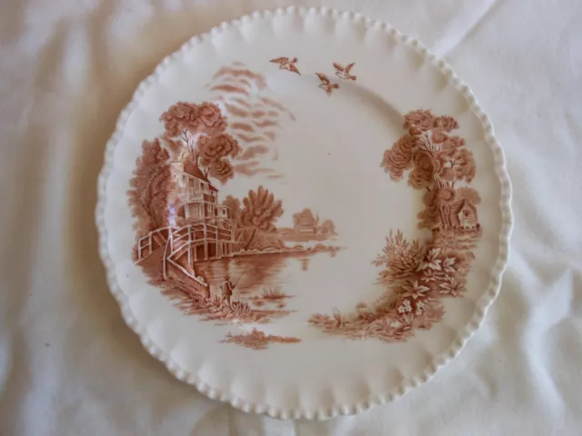 Grande assiette plate en céramique GRINDLEY MEADOW BROOK made in ENGLAND