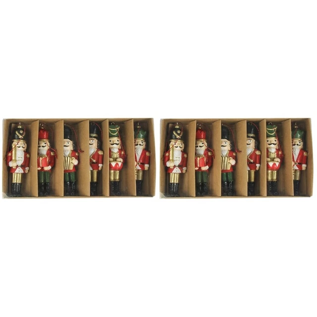 12 Pcs Christmas Nutcracker Xmas Festival Adornment Vintage Pendant