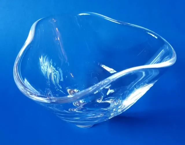 Steuben Crystal Clover Trefoil Bowl 8123 Art Glass Donald Pollard Vintage MCM