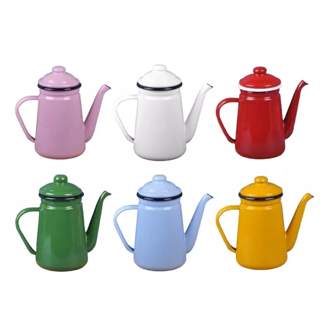 Cafetière en émail épaisse 1,1 l, bouilloire à café pour Restaurant et