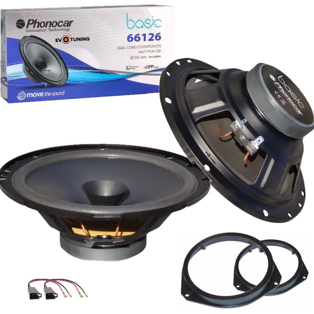 thumbnail image 2 of PHONOCAR 66026 Pair Coaxial Speakers – 165mm – For ALFA, FIAT, LANCIA – Includes Connectors 2 of 6