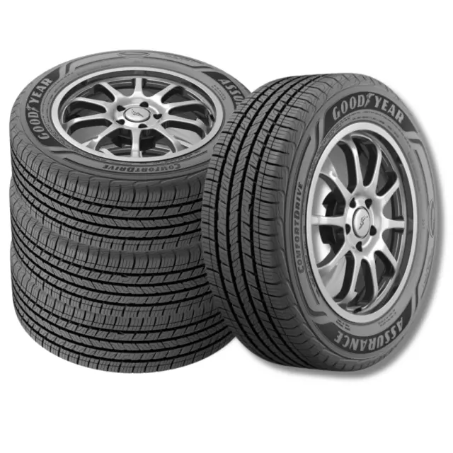 255/55R20 Goodyear Assurance Finesse 107V SL Black Wall Tires-Set of 4