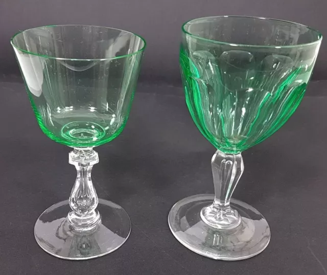 2 Fuß-Becher/ Südweingläser, Glas/ Kristallglas, Val St. Lambert, um 1900 AL355 2