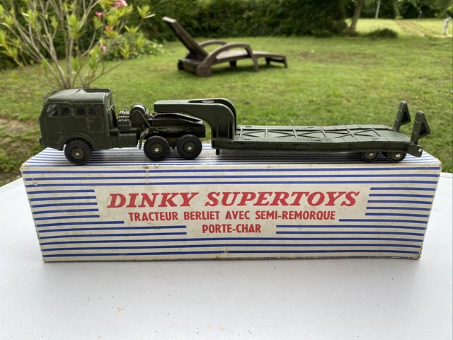 DINKY TOYS 890 TRACTEUR BERLIET SEMI-REMORQUE PORT- CHAR EN BOITE D'ORIGINE | eBay
