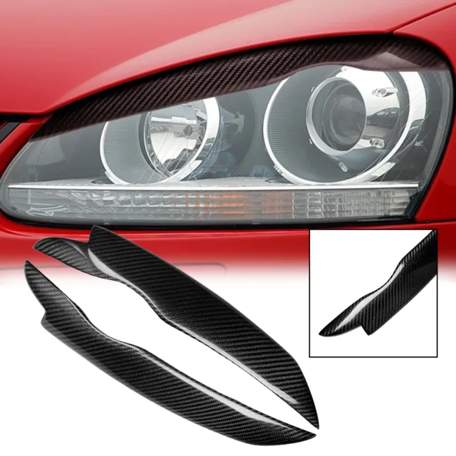 For Volkswagen Golf 5 MK5 2005-2009 Carbon Fiber Headlight Eyebrow Eyelid Cover