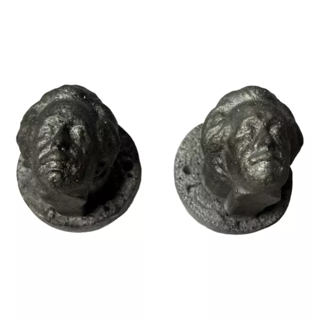 2x Vintage Cast Iron Knobs Einstein Face Drawer Cabinet Door Pulls Knobs Handle