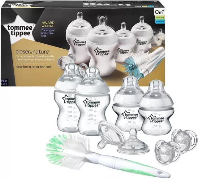 Tommee Tippee Complete Newborn Baby Starter Bottle Kit Set 4 Anti Colic Bottles