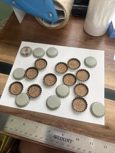 Vintage Lot Of 20 Unmarked Cork-lined Bottle Caps Unused Home Brew Caps