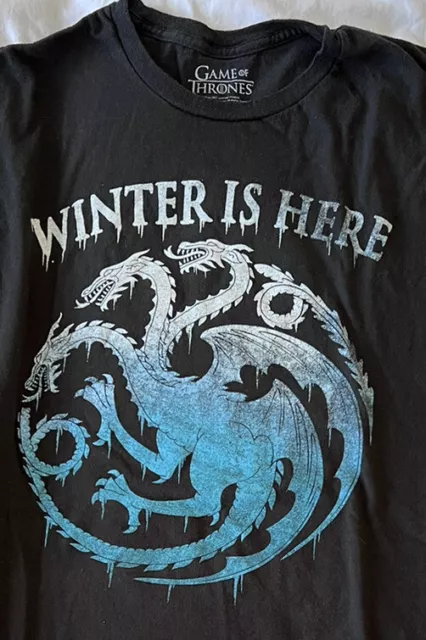 Game Of Thrones Winter Is Here Mens Black T Shirt Size L