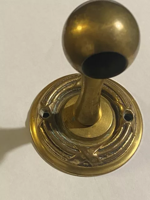 Vintage Beautiful Ornate Heavy Brass Mount Towel Bar Or Curtain Rod - Hardware