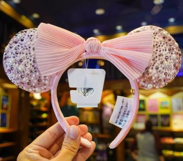 Disney Parks Minnie Ears Pearl Headband BaubleBar Millennial Pink Bow