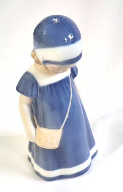 Vintage Bing Grondahl Figurine Else Girl Blue Royal Copenhagen Denmark B&G 1574