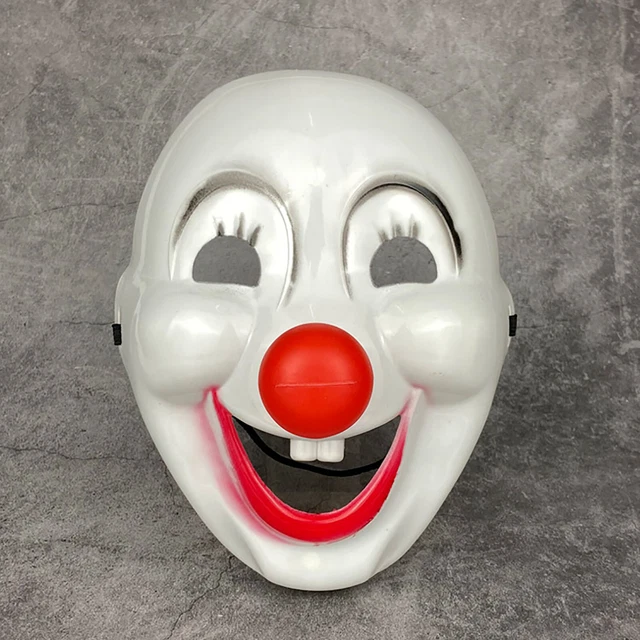 CLOWN COSPLAY MASK with Removable Red Nose for Halloween Masquerade