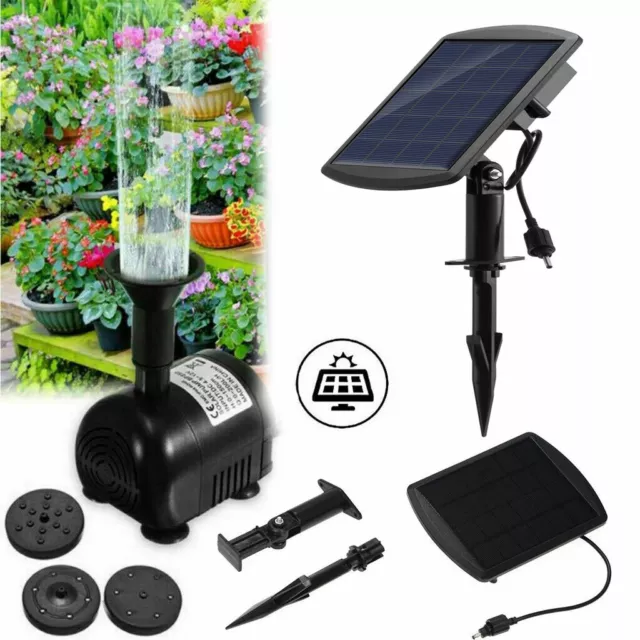 Solar Pump Pond Submersible Water Fountain 200L/H 1.8W with Filtering bag UK