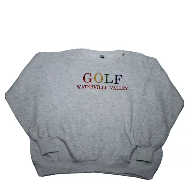 Vintage Lee Heavyweight Sweatshirt Golf Grey  spellout Cotton USA Jumper Size XL