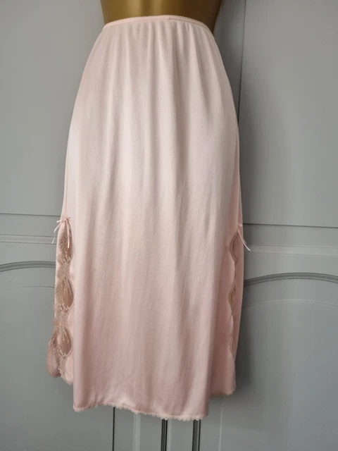 Warner Donna Vintage Rosa Seta Raso Nylon/Poliammide Mezza Slip Taglia Small/Media