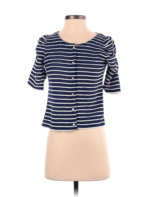 Cache Cache Women Blue Short Sleeve Top XS