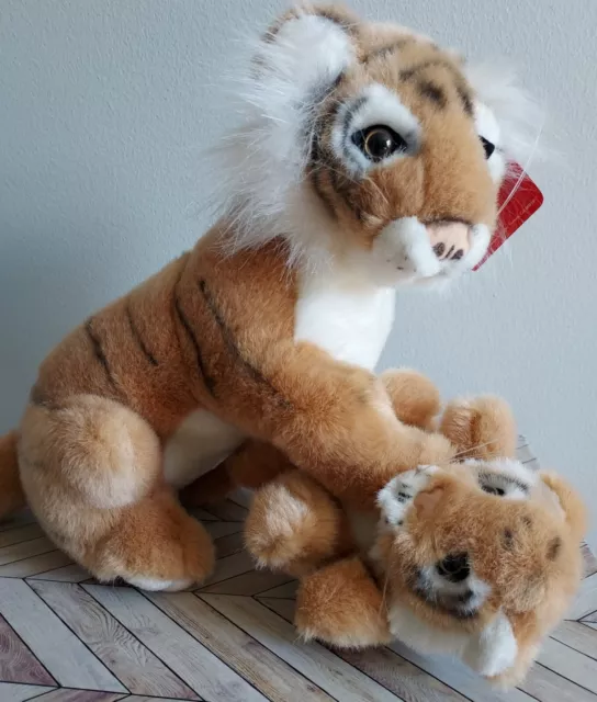 Fiesta Jungle Animals Mother Tiger & Baby Cub Plush  Stuffed Animals 13.5"