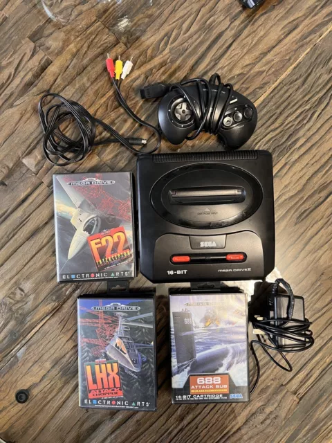 Sega Mega Drive II Console Bundle - Black With Games, All Leads And 1 Controller