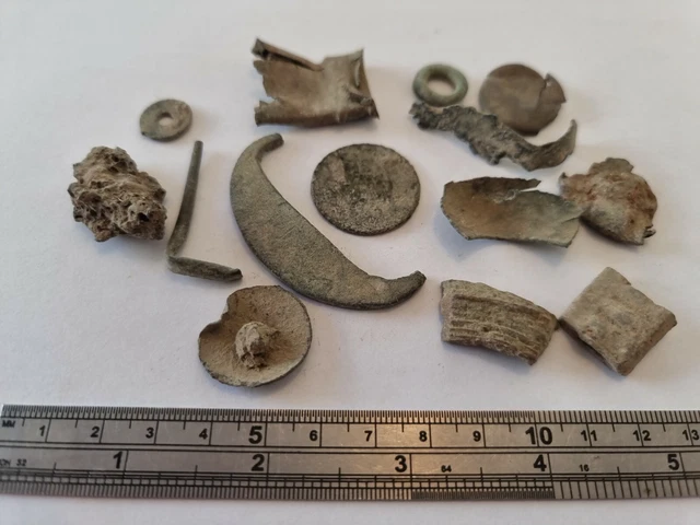 Lot of metal detecting finds as photos L87x